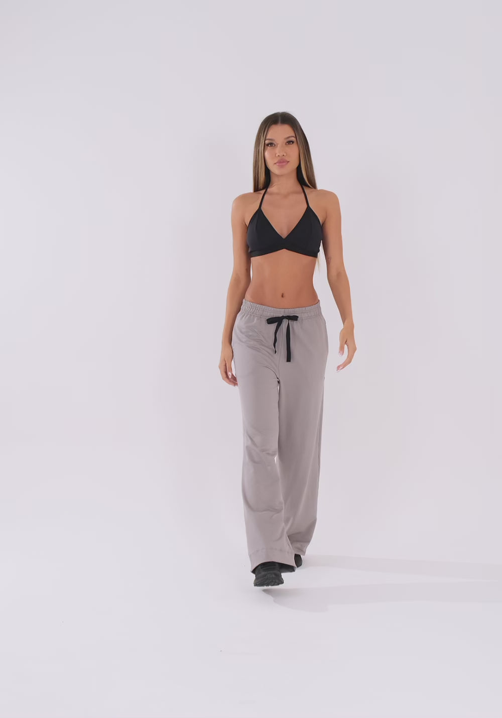 Calça Moletinho Feminina Cinza Com Bolso Oasis Dlk