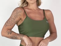 Top Equilibrium Verde Militar com Bojo e Alças Finas Dlk