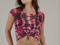 Cropped Printed Com Amarração Frontal Tie Dye Rosa Dlk
