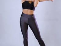 Calça Legging Happiness Básica Com Brilho Grafite Dlk