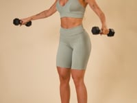 Bermuda Fitness Feminina Verde Canelada Com Recorte Action Dlk