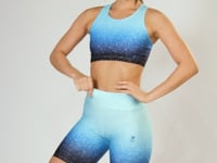Bermuda Fitness Feminina New Printed Estampada Degradê Azul Dlk