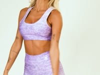 Short Fitness Feminino New Printed Estampado Melange Lilás Dlk