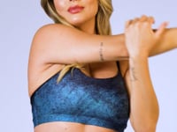 Top Fitness Feminino Com Bojo New Printed Estampado Butterfly Wing Dlk