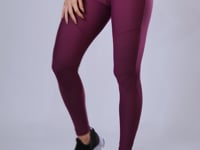 Calça Legging Poliamida Com Recortes Vinho Básica Dlk