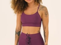 Short Fitness Vinho Com Cadarço Básico Dlk