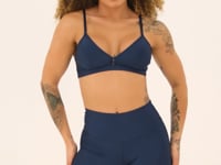 Top Equilibrium Azul Marinho com Decote V e Alcinha Dlk