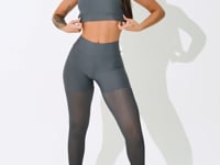Top Fitness Feminino Nadador Grafite Com Recortes Em Tela Intense Dlk