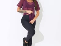 Blusa Fitness Feminina Manga Curta Tule Malbec Intense Dlk
