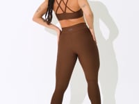 Top Fitness Feminino Marrom Com Alças Duplas Intense Dlk