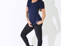 Blusa Fitness Feminina Marinho Viscolycra Com Silk Intense Dlk