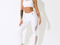 Legging Fitness Feminina Branco Com Recortes Em Tule Intense Dlk