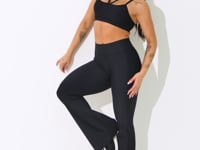 Calça Flare Fitness Feminina Preto Intense Dlk