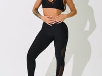 Top Fitness Feminino Preto De Alcinha Com Detalhe Em Tule Intense Dlk
