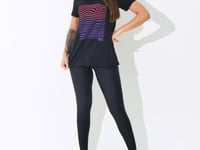 Blusa Fitness Feminina Preto Viscolycra Com Silk Waves Intense Dlk