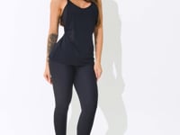 Camiseta Fitness Feminina Viscolycra Preto Maxxi Cava Com Silk Intense Dlk