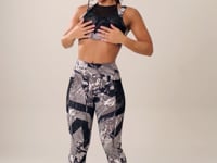 Top Fitness Feminino Euphoria Com Frente Dupla Estampa Abstract Marble Dlk