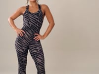 Macacão Fitness Feminino Euphoria Com Alça De Elástico Estampa Brush Black Dlk