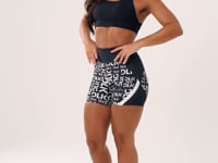 Short Fitness Feminino Estampado Frases Preto E Branco Printed Dlk