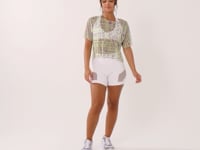 Blusa De Tule Feminina Estampada Frases Verde E Roxo Printed Dlk
