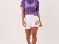 Blusa De Tule Feminina Estampada Frases Roxo E Rosa Printed Dlk