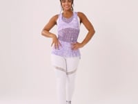 Camiseta De Tule Feminina Estampada Abertura Lateral Frases Lilás Printed Dlk