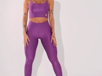 Legging Fitness Feminina Roxo Canelada Elegance Dlk