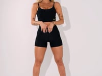Short Fitness Feminino Preto Canelado Elegance Dlk