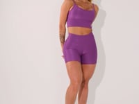 Short Fitness Feminino Roxo Canelado Elegance Dlk