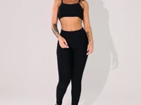 Legging Fitness Feminina Preta Canelada Elegance Dlk