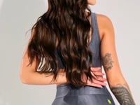Top Fitness Feminino Chumbo Texturizado Cut-out Elegance Dlk