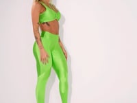 Top Fitness Feminino Verde Canelado Com Amarração Elegance Dlk