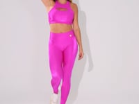 Legging Fitness Feminina Rosa Canelada Com Recortes Elegance Dlk