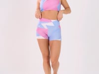 Short Fitness Feminino Estampado Strip Rosa Printed Dlk
