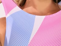 Top Fitness Feminino Nadador Estampado Strip Rosa Printed Dlk