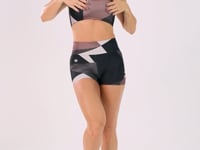 Top Fitness Feminino Nadador Estampado Strip Marrom Printed Dlk