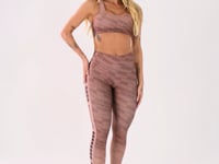 Top Fitness Feminino Estampado Authentic Marrom Printed Dlk