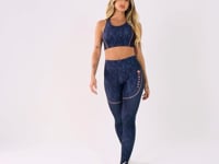 Top Fitness Feminino Nadador Estampado Energy Azul Printed Dlk