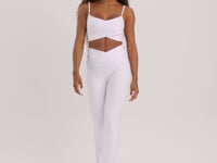 Top Fitness Feminino Branco Transpassado New Age Dlk