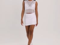 Cropped Feminino Branco Maxi Cava Em Tela New Age Dlk