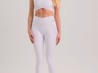 Top Fitness Feminino Branco Texturizado Transpassado New Age Dlk