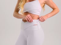 Legging Fitness Feminina Branco Com Cós Transpassado New Age Dlk