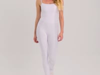 Macacão Fitness Feminino Branco Texturizado Com Recortes Laterais New Age Dlk