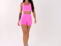 Short Fitness Feminino Pink Detalhe Bumbum Seamless Dlk