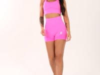 Top Fitness Feminino Pink Modelo Nadador Com Bojo Seamless Dlk