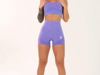 Top Fitness Feminino Roxo Modelo Nadador Com Bojo Seamless Dlk
