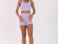 Top Fitness Feminino Lilás Modelo Nadador Seamless Dlk