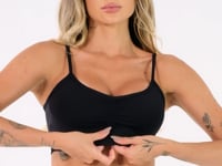 Top Fitness Preto Franzido Básico Dlk