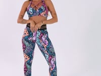 Calça Legging Wild Com Elástico Estampada Animal Print Colorido Dlk