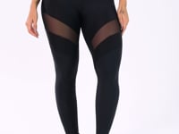 Calça Legging Energy Poliamida Com Tule Preta Dlk